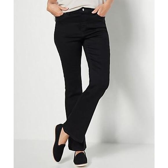 Denim & Co. Jeans Womens 8 Petite Bootcut Black Denim Easy Stretch D & Co 8P 8S - Picture 2 of 9